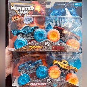 NEW 2025 SPLIT FIRE & ICE!! Dragon vs Zombie AND Grave vs Whip- 4 trucks total